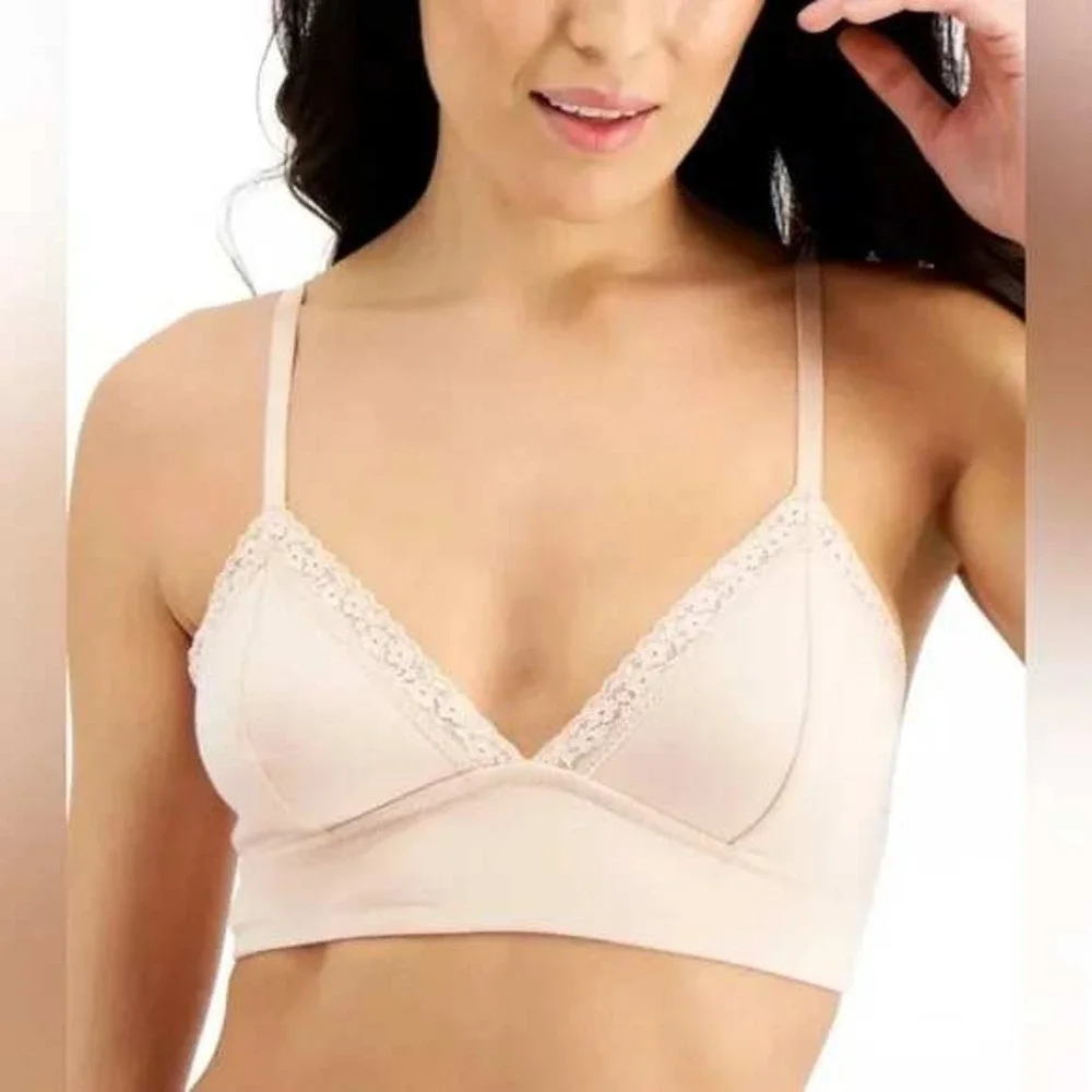 Jenni‎ Wireless Bralette Lace Trim Comfort Bra Lounge Soft Beige Sz XXL / #8125